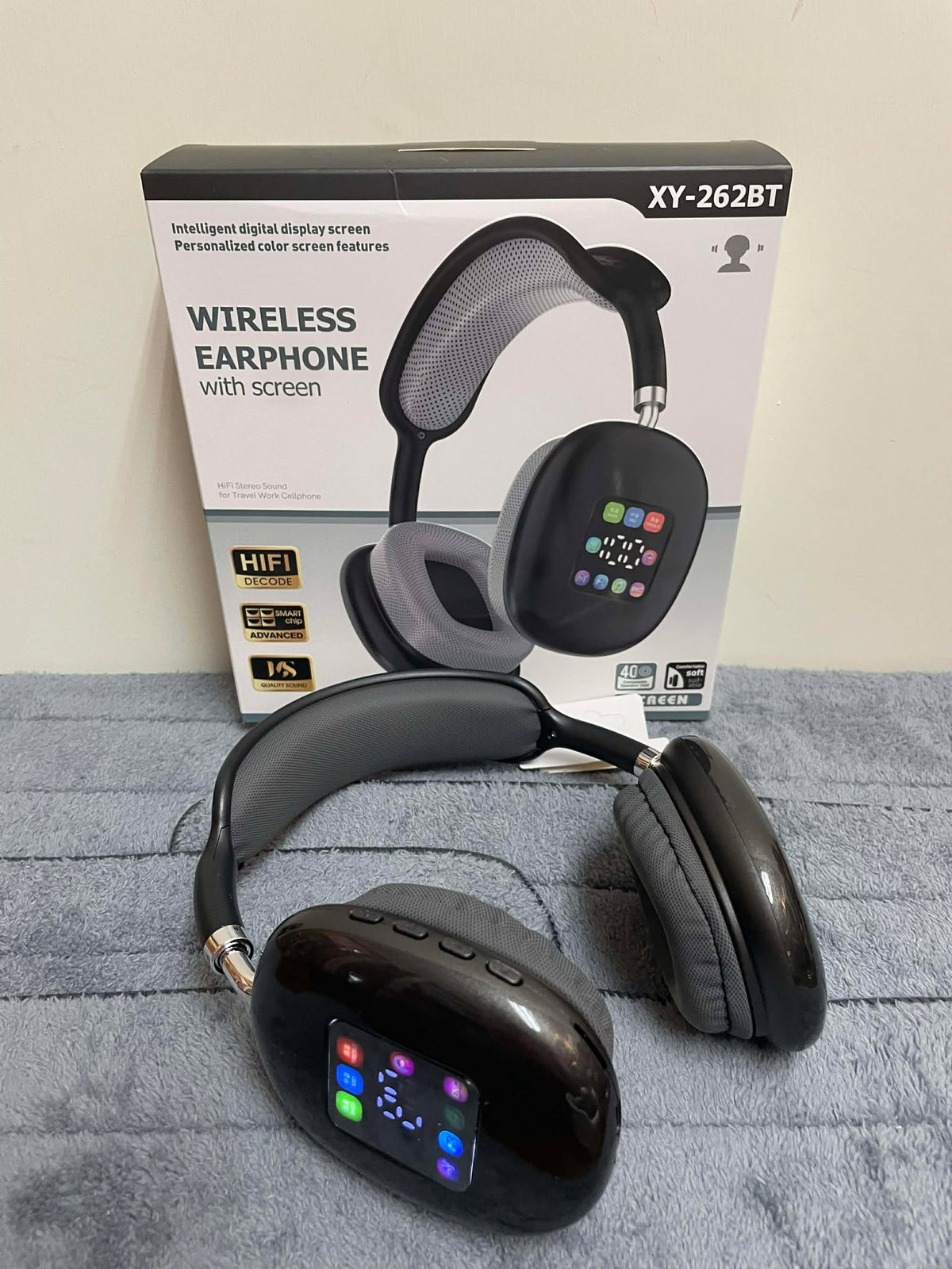 XY-262BT Wireless Headphones with Screen – Bluetooth 5.4 Over-Ear Headset, Hi-Fi Stereo Sound, LED Digital Display - My Store