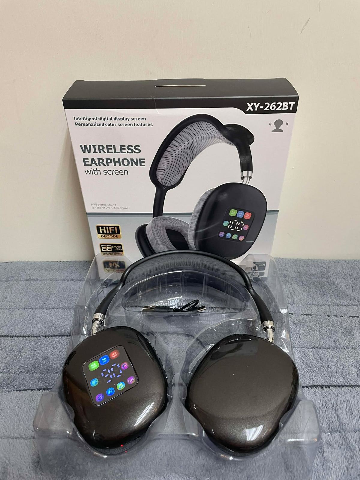 XY-262BT Wireless Headphones with Screen – Bluetooth 5.4 Over-Ear Headset, Hi-Fi Stereo Sound, LED Digital Display - My Store