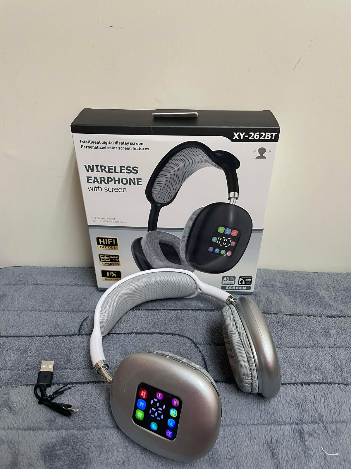 XY-262BT Wireless Headphones with Screen – Bluetooth 5.4 Over-Ear Headset, Hi-Fi Stereo Sound, LED Digital Display - My Store