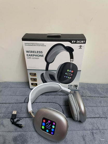 XY-262BT Wireless Headphones with Screen – Bluetooth 5.4 Over-Ear Headset, Hi-Fi Stereo Sound, LED Digital Display - My Store