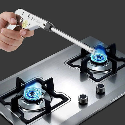 Long-Reach Trigger Spark Lighter with Extended Metal Nozzle and Precision Flame Tip for Safe BBQ, Candle, Fireplace, and Camping - Good2Gomart