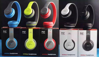 P47 Wireless Bluetooth Headphones – Foldable Headset with Mic, FM Radio & TF Card Support - My Store