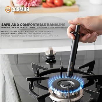 Refillable Metal Cylinder Gas Lighter with Adjustable Wind Valve Knob, Long Reach Design for Candles, BBQ, and Fireplace Lighting - Good2Gomart