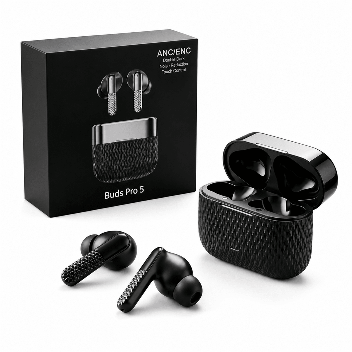 Pro 5 Buds – TWS Wireless Bluetooth 5.0 Earbuds with Charging Case, Touch Control & Super Bass - Good2Gomart