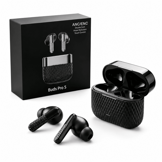 Pro 5 Buds – TWS Wireless Bluetooth 5.0 Earbuds with Charging Case, Touch Control & Super Bass - Good2Gomart