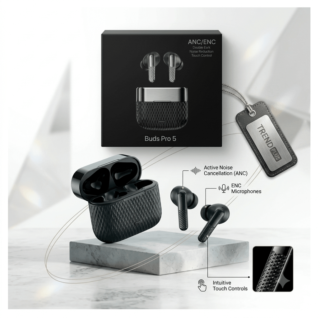 Pro 5 Buds – TWS Wireless Bluetooth 5.0 Earbuds with Charging Case, Touch Control & Super Bass - My Store