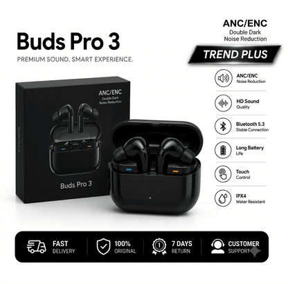 Buds Pro 3 – TWS Wireless Bluetooth 5.0 Earbuds with Charging Case, Touch Control & Mic - My Store