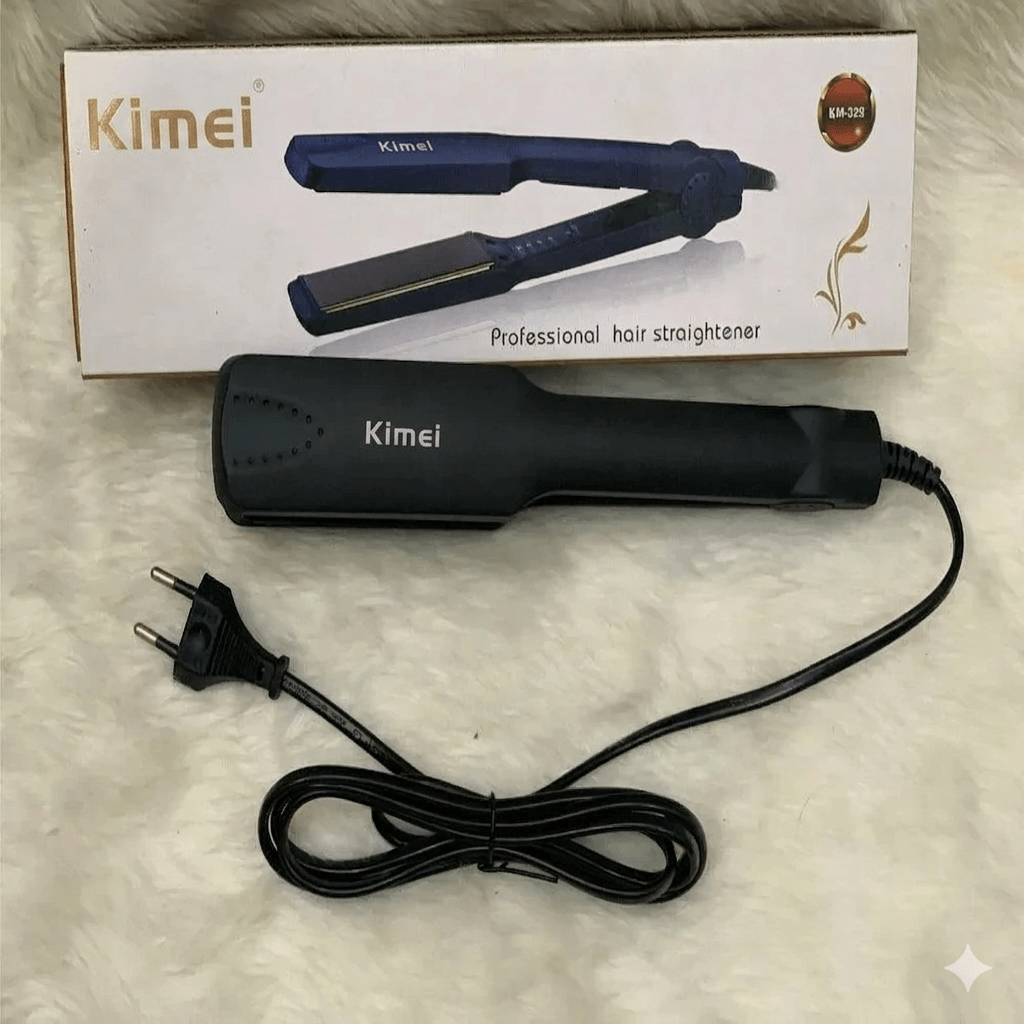 Kemei KM-329 Professional Hair Straightener – Ceramic Tourmaline Plates, 4-Level Temperature Control (160–220°C) - My Store