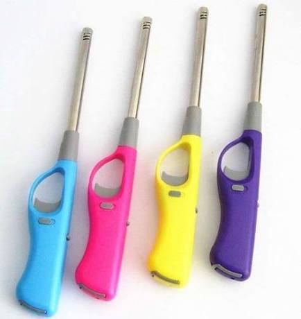 Refillable Kitchen Utility Lighter with Long Metal Nozzle, Safety Trigger Lock, Ergonomic Handle for Stove, BBQ, and Candle Lighting - Good2Gomart