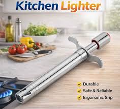 Refillable Metal Cylinder Gas Lighter with Adjustable Wind Valve Knob, Long Reach Design for Candles, BBQ, and Fireplace Lighting - Good2Gomart