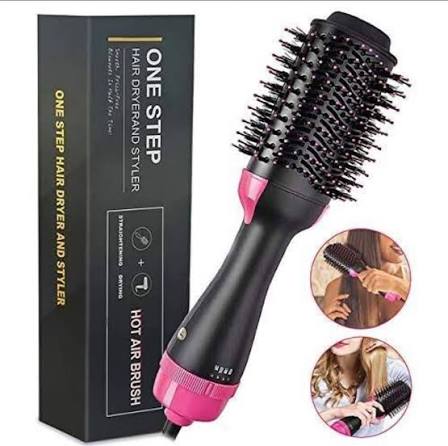 3-in-1 Hot Air Brush | Hair Dryer, Styler & Straightener – 1000W Negative Ion Ceramic Brush - Good2Gomart