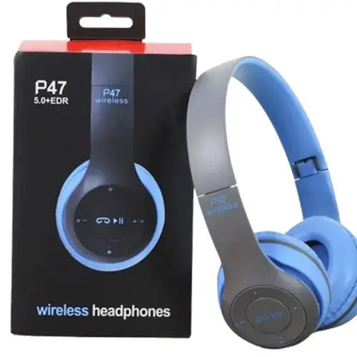 P47 Wireless Bluetooth Headphones – Foldable Headset with Mic, FM Radio & TF Card Support - My Store